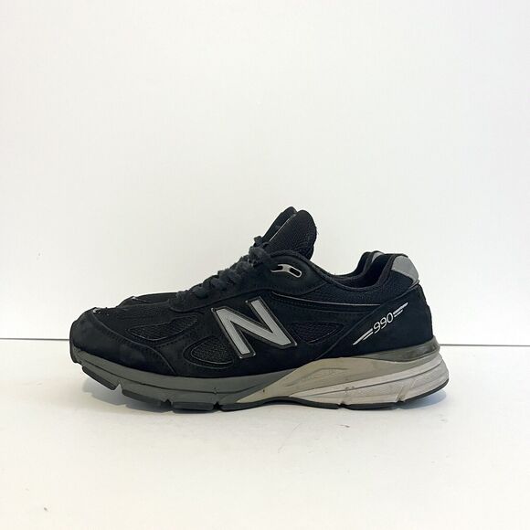 New Balance 990 M990BK4 Made in USA Black Grey Running Comfort Suede Rare Sz 10 - Picture 1 of 7
